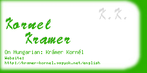 kornel kramer business card