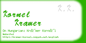 kornel kramer business card